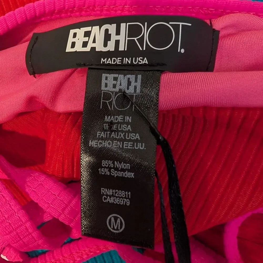 Beach Riot Blue Pink Red Two-Piece One-Piece Style Swim Set - Picture 5 of 11